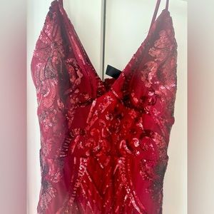 Sexy New year celebrations mini red dress